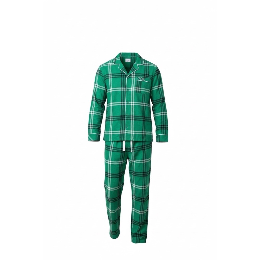 Wondershop Mens Green Plaid Flannel Pajama Set 2-Piece Sleepwear XXL New